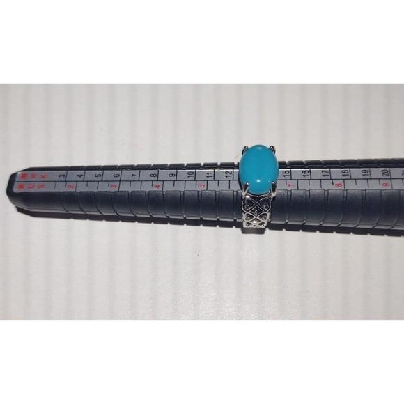 Silvertone Blue Statement Ring - Picture 5 of 6